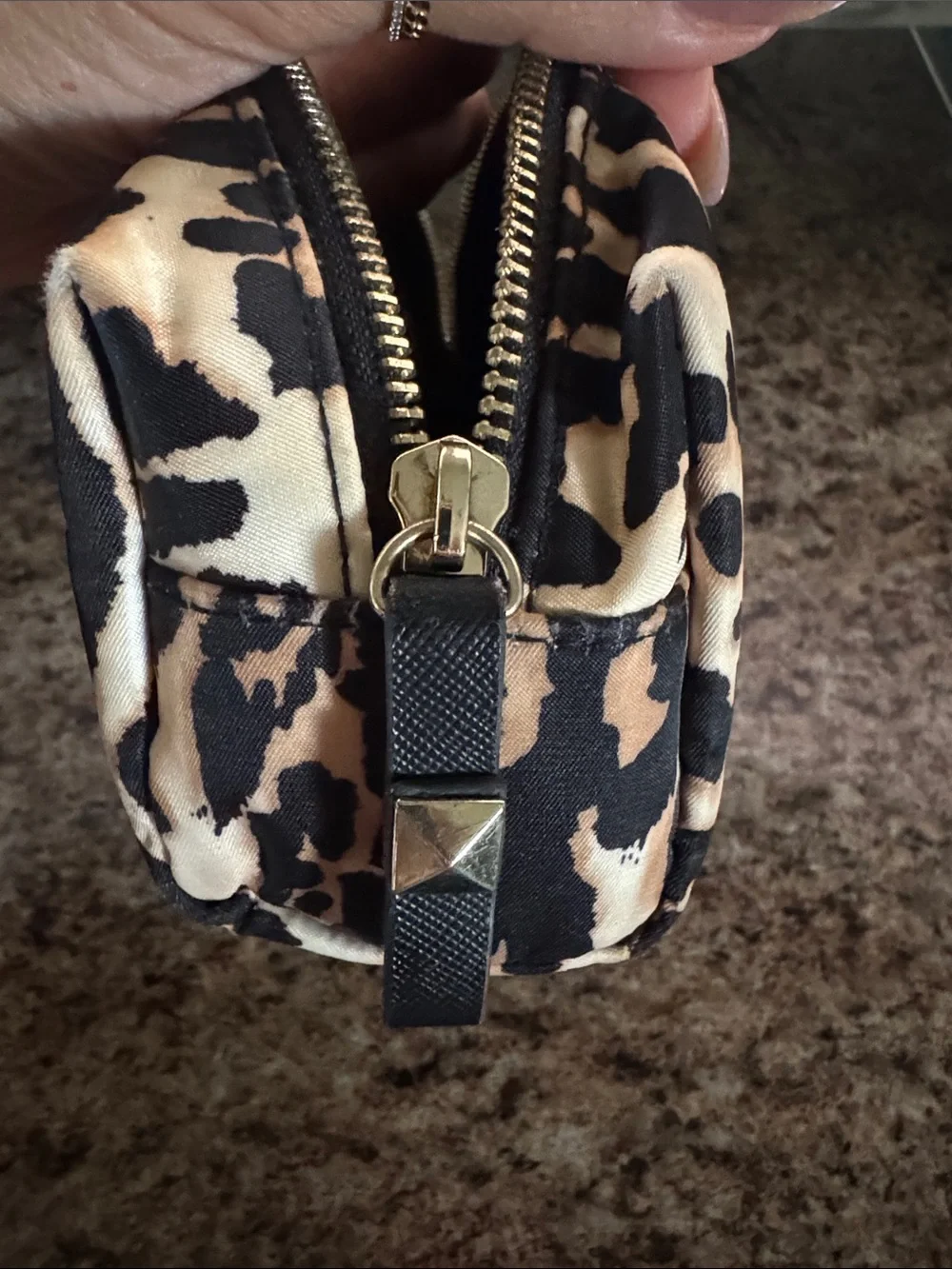 Victoria's Secret Leopard Print Cosmetic Bag with Gold Logo